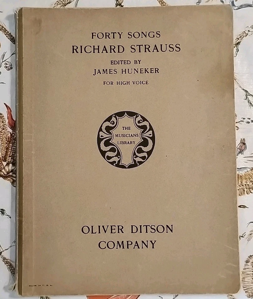 1910 RICHARDSTRAUSS СОРОК ПЕСЕН высокий голос ноты музыки / надпись EDNA ZAHN - Изображение 1 из 4
