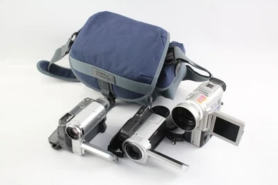 Vintage Handheld Video Cameras Inc Sony DCR- HC14E & DCR - SR35E Working x 3 - Image 1 of 4