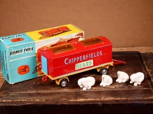 Corgi Toys 1123 Chipperfield's Circus Animal Cage orsi polari rimorchio scatola originale - Foto 1 di 15