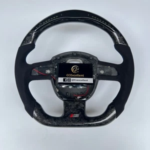 For Audi A4 S5 rs5 A5 A3 S4 A6 B7 B8 Q7 Forged Carbon Fiber LED Steering Wheel - Picture 1 of 13