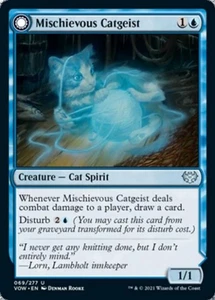 Mischievous Catgeist / Catlike Curiosity - Near Mint MTG Innistrad: Crimson Vow - Picture 1 of 1