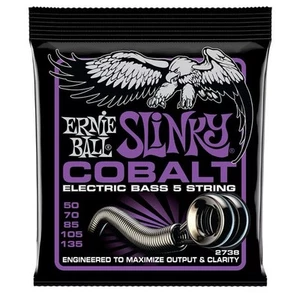 BASS GUITAR STRINGS - ELECTRIC - ERNIE BALL 2738 5-STRING POWER SLINKY - 50-135 - Picture 1 of 2