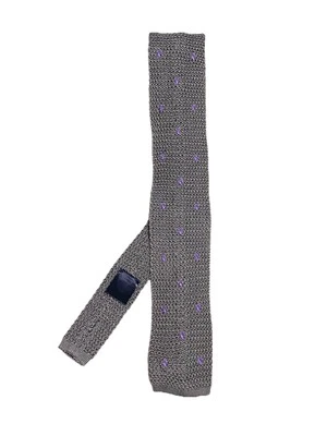 Corbata para hombre Brooks Brothers gris de seda con extremo cuadrado. Ex Con Foto 1 de 4