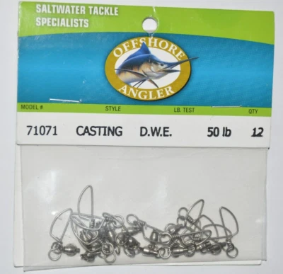 Offshore pescador doble ojo soldado rodamiento de bolas giro a presión agua salada 50 lb plata Foto 1 de 3