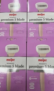 Meijer premium women 5 blade razors 4 handles 8 cartridges - Picture 1 of 2