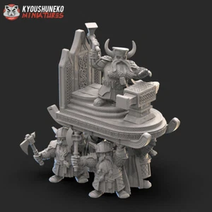 Dwarf Rune Lord con Yunque of Doom, Wargames DnD Fantasy Dwarf Lord Miniatura - Imagen 1 de 2