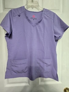 NATURAL UNIFORMS-COOL STRETCH Scrub Top size M-LAVENDER V-Neck-Chest 21.5"/L 26" - Picture 1 of 5