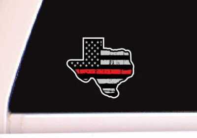  Firefighter Polic Officer Thin Red Line American Flag decal sticker  - Image 1 of 4