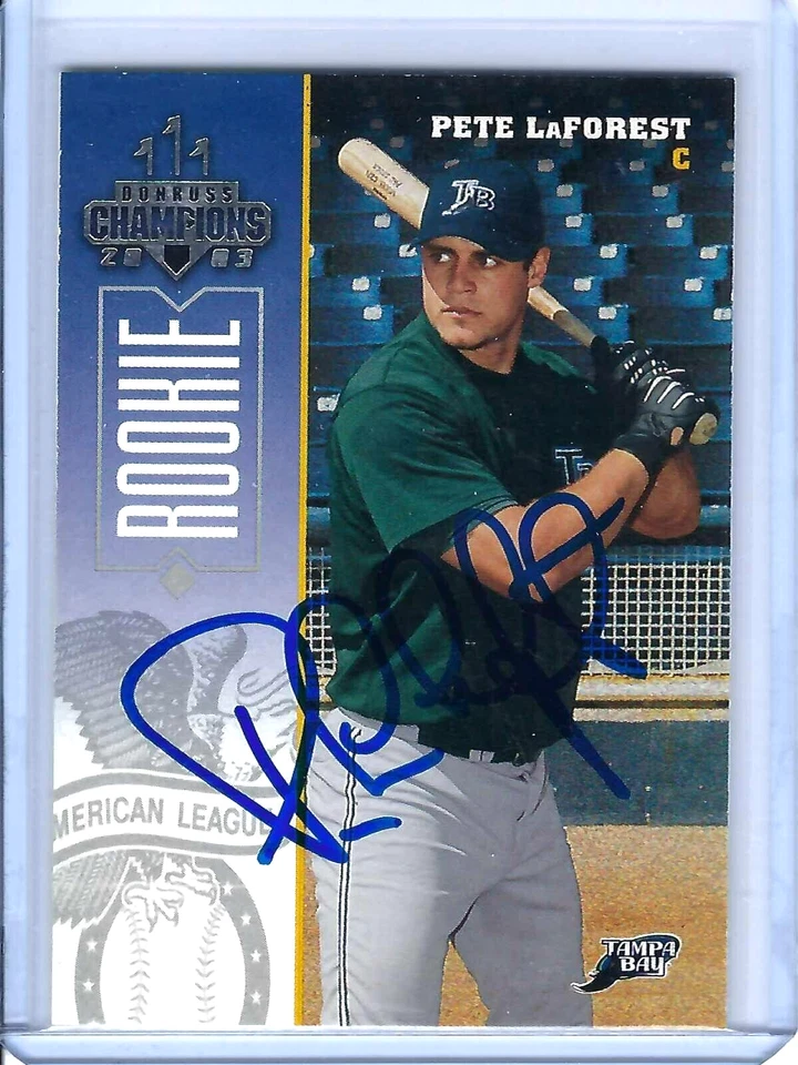 TAMPA BAY DEVIL RAYS PETE LAFOREST 2003 DONRUSS CHAMPIONS SIGNED CARD # 287 AUTO - Image 1 of 1
