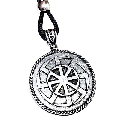 Slawische Sonne Rad Anhänger Halskette 8 Bein Heidnisch Kolovrat Perlen Krawa... - Bild 1 von 4