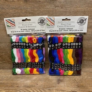 36 Skein Craft Cord Assorted Colors 10 Yards Each By Loops & Threads Lot Of 2 - Picture 1 of 11