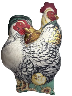 Cojín decorativo de gallo y gallina para decoración de granja para hogar almohada de peluche de pollo Foto 1 de 4
