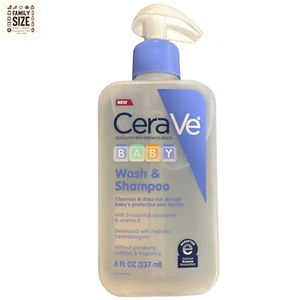 CeraVe Baby Wash & Shampoo, 2-in-1, Tear-Free, 8  Fl Oz - Picture 1 of 8