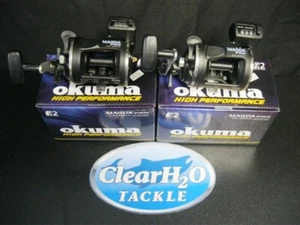 2PK OKUMA MAGDA PRO MA-20DLX LEFT HANDED LINECOUNTER LEVELWIND TROLLING REELS - Picture 1 of 1