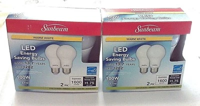 Sunbeam 100W Led Dimmable Light 2 Pack Energy Star 1600 Lumens, 3000 - Image 1 of 4