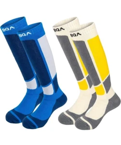 BQA Ski Socks Kids Winter Warm Thermal Snow Socks S 2 Pack Skiing Snowboarding - Picture 1 of 6