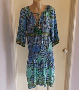 Gorgeous Ruby Yaya Dress with Gold Braid Trim & Tassels Size L - VGC - Picture 1 of 15