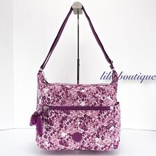 NWT Kipling HB6629 Alenya Crossbody Shoulder Bag Polyester Floral Pop Berry Pink