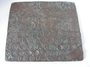 ANTIQUE VINTAGE COLD CAST BRONZE PANEL OF ROMAN EROTIC INTAGLIOS - Picture 1 of 16