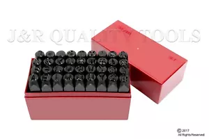 36 Stck. 3/8" STAHL METALL STANZE BUCHSTABEN & ZAHLEN STEMPEL STANZSET SET KUNSTSTOFFKOFFER - Bild 1 von 3