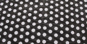 Black Printed Fabric Indian Polka Dot Print Fabric 100% Cotton Fabrics By Yards - Picture 1 of 5