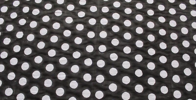 Black Printed Fabric Indian Polka Dot Print Fabric 100% Cotton Fabrics By Yards - Image 1 of 4