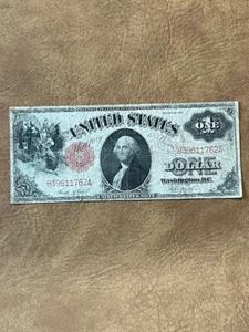 1917 US $1 One Dollar Bill Large Note Red Seal Sawhorse - Picture 1 of 14