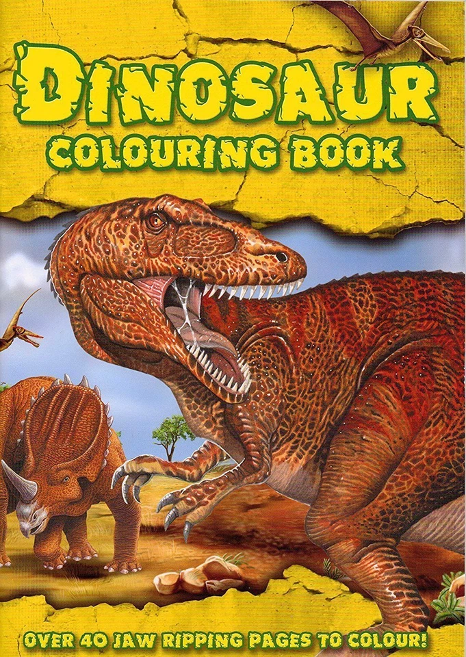 Dinosaur Colouring Book 40 Pages Childrens Jurassic Activity Fun Colour T-Rex - Image 1 of 1