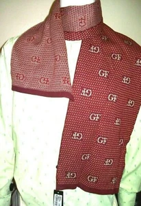 Men's Scarf Made in Italy Gian Franco Ferre 72'' Long Reversible Stretchy - Picture 1 of 11