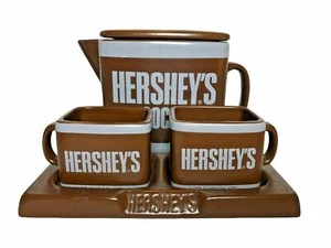 Hershey's Classic Hot Cocoa Chocolate Serving Set - Includes Pot, Tray, Mugs - Picture 1 of 3