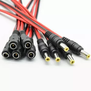 18AWG 22AWG 5.5x2.1mm Male Female DC Power Socket Jack Plug Connector Cable Wire - Picture 1 of 13