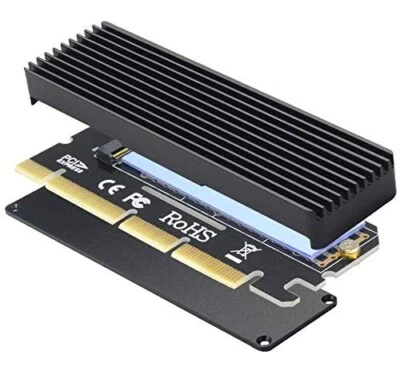 PCIe NVMe Adapter M.2 NVMe SSD to PCI-e x4/x8/x16 Converter Card with Heat Sink - Image 1 of 4