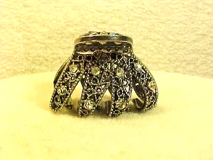 Vintage? Ausgefallene silberfarbene klare Strasssteine Prise Stil Haarspange - Bild 1 von 5