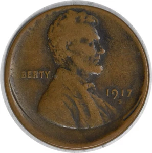1917-S Lincoln Cent 15% Off Center F Uncertified #125 - Picture 1 of 2
