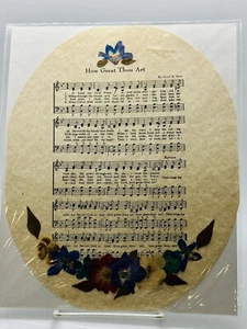 Partituras florales vintage decorativas ovaladas 8x10 “Qué grandes aunque el arte” - Imagen 1 de 3