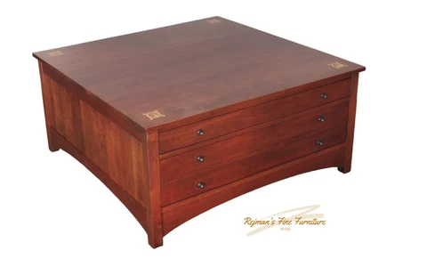 Stickley Harvey Ellis Square Storage Cocktail Table #91-744 Cover