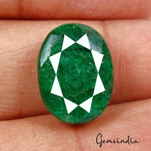 Gema suelta de corte ovalado verde esmeralda verde superior zambiano natural certificado de 14,50 quilates para anillo - Imagen 1 de 8