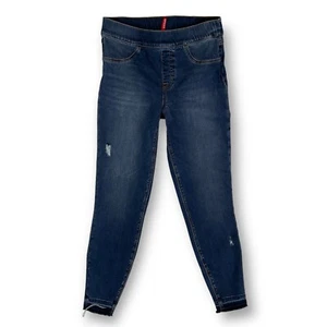 Spanx Skinny Jeans Gr. M ausgefranst dunkle Waschung Stretch Comfort Capsule blau - Bild 1 von 11