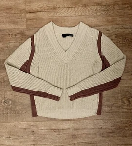 NWOT 360 Sweater Colorblock V-Neck Sweater Size XS - Picture 1 of 5