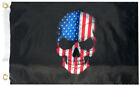 12X18 Tactical Black American Skull 12"x18" 100D Woven Poly Nylon Car Boat Flag
