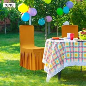 30*Dining Chair Cover Classic Dining Chair Sofa Cover Removable Washable Yellow - Picture 1 of 21