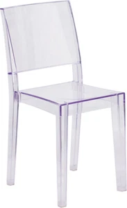 Modern Square Back Design Transparent Crystal Phantom Accent Dinning Chair  - Picture 1 of 8
