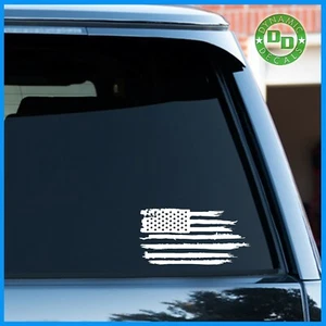 American Flag Distressed decal sticker vinyl graphic USA car truck RV window - Picture 1 of 9