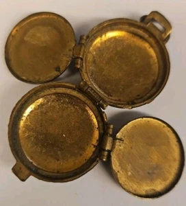 Vintage Victorian Brass GOLD 4 WAY Fold Out Picture Locket BROOCH Pendant Gift - Picture 1 of 8