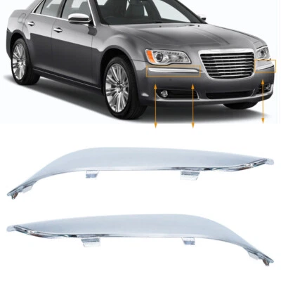 For Chrysler 300 2011-2014 Front Bumper Molding Chrome Trim 2pc Set LH & RH New - Image 1 of 4