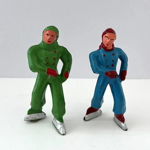 Barclay Blei Eisläufer Figuren Vintage Weihnachtsdorf Urlaub 30er 40er Jahre - Bild 1 von 3