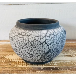 Jarrón de cerámica artística Crackle Studio vintage firmado Hart - Imagen 1 de 9