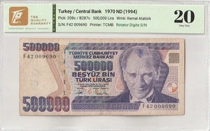 1970 Turkey  500000 Lira Pick#208c 20 Very Fine - Picture 1 of 2