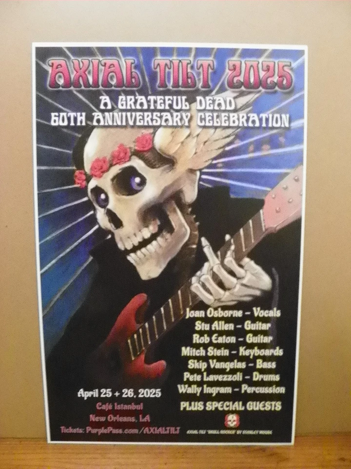 Póster de la gira de conciertos Grateful Dead 2025 inclinación axial Nueva Orleans ratón 11x17 Foto 1 de 1