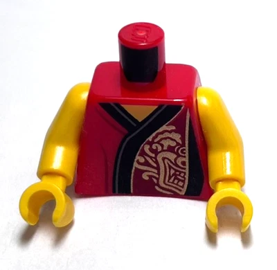 Lego - Minifigure Torso - Red / Gold, Tunic, Dragon, Sleeveless - Image 1 of 2